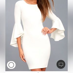 Bell sleeved white dress